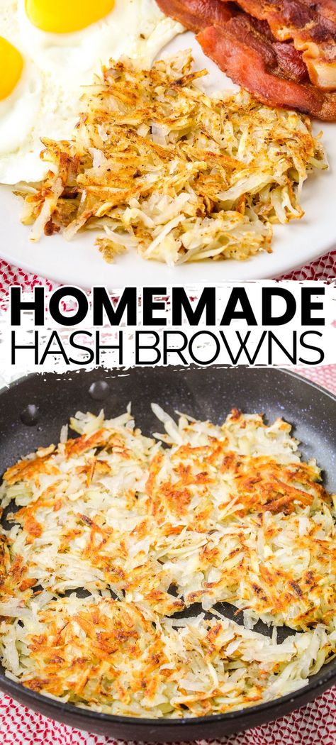 Homemade Hashbrowns Shredded, Homemade Breakfast Potatoes, Homemade Hashbrown Recipes, Brunch Potatoes, Shredded Hashbrown Recipes, Homemade Hash Browns, Hash Brown Patties, Homemade Hashbrowns, Bread Booze Bacon