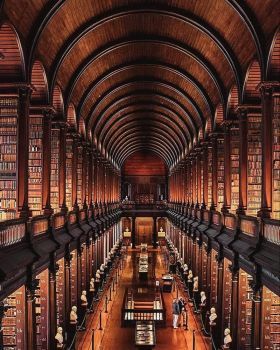 Dublin Library, Most Beautiful Libraries, Trinity College Library, Beautiful Libraries, Hogwarts Library, Ireland Aesthetic, The Book Of Kells, Trinity College Dublin, Long Room