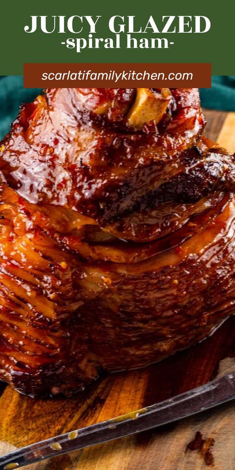 This is the best glazed spiral ham in the oven! Smothered in a sweet and spicy glaze this baked ham is moist and perfect for the holidays. Dr Pepper Glazed Ham, Best Spiral Ham Recipe, Glazed Spiral Ham, Baked Spiral Ham, Cooking Spiral Ham, Thanksgiving Ham, Ham In The Oven, Ham Glaze Brown Sugar, Ham Recipes Baked