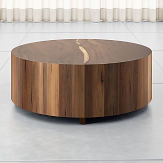 Coffee Tables: Modern, Traditional, Rustic and More | Crate and Barrel Coffee Table Crate And Barrel, Round Coffee Table Modern, Drum Coffee Table, Прикроватные Тумбочки, Round Wood Coffee Table, Drum Table, Oval Coffee Tables, Walnut Coffee Table, Coffee Tables For Sale