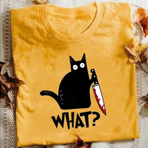 15.00 USD Celebrate Your Halloween anytime, anywhere. Find scary-good deals on Halloween Apparels, you need to complete your costume look. The shirt design was made by Canada-based talented designers, and the print used the best techniques in the US. Fast 𝗦𝗵𝗶𝗽𝗽𝗶𝗻𝗴 𝟳-𝟭𝟬 𝗗𝗮𝘆𝘀 Across North America after dispatching. ✿ PRODUCT • T-Shirts are made from 100% soft cotton. • Only use ECO Friendly Recycle materials on postage. • Professionally custom printed t shirt (Printed directly on th Cat With Knife, Jogging Pants Men, Idee Cricut, Mens Suit Jacket, Trendy Mens Fashion, Denim Shirt Men, Denim Jacket Men, Cat T, Mens Fashion Summer