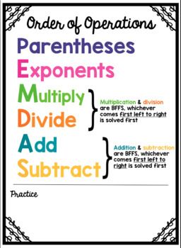 Order of Operation Anchor Chart Order Of Operations Anchor Chart, Operations Anchor Chart, Mini Posters, Order Of Operations, Math Notebooks, Anchor Chart, Grade 5, Anchor Charts, First They Came