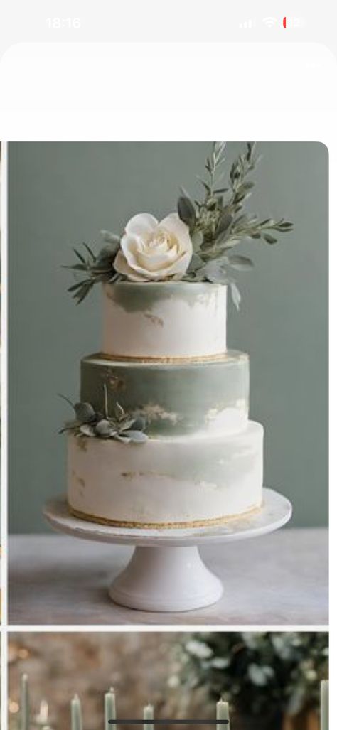 White And Sage Green Wedding Cake, Fern Wedding Cake, Outdoorsy Wedding Cake, Wedding Cake Designs Green, Wedding Cake With Sage Green, Wedding Cake Sage, Wedding Cake Sage Green, Sage Wedding Cake, Sage Green Wedding Cake