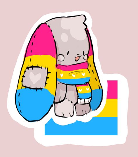 Pansexual Drawings, Plushie Drawing, Pansexual Art, Lgbt Sticker, Pride Art, Creepy Photos, Animal Drawings Sketches, Cute Doodle Art, Silly Animals