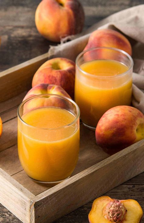 Juicing Recipes With Peaches, Peach Juice Recipes Canning, Peach Juicing Recipes, What To Do With Peach Juice, Peach Juice Recipes, Peach Drink, Nectarine Juice Recipe, Peach Juice Aesthetic, Cranberry Lemonade