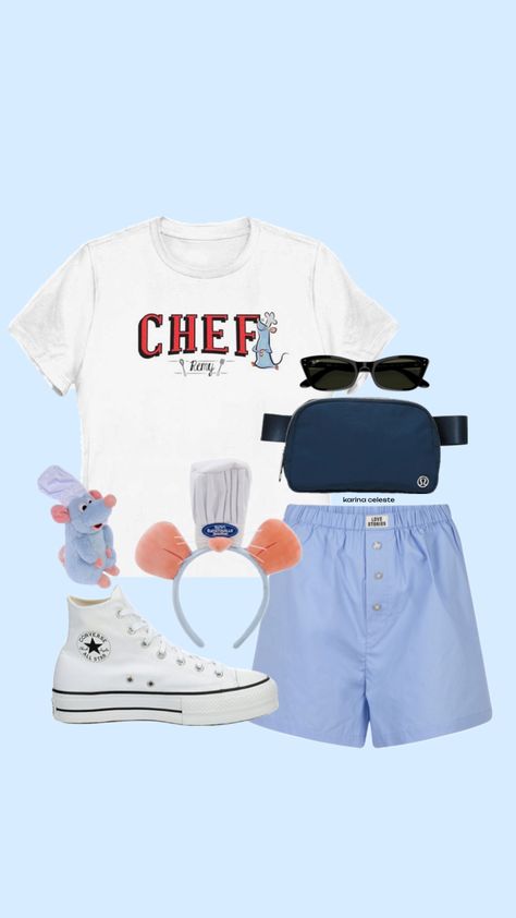 Remy disneybound 🐭🩵 #disneyland #disney #disneyaesthetic #wdw #disneyworld #pixar #remy #outfitinspo #ratatouille #fitinspo #beauty #converse #summer #spring #boxershorts Ratatouille Outfit, Converse Summer, Ratatouille Disney, Disney Park Outfit, Disney Trip Outfits, Outfit Disney, Disneyland Outfits, Disney Bound Outfits, Trip Outfits