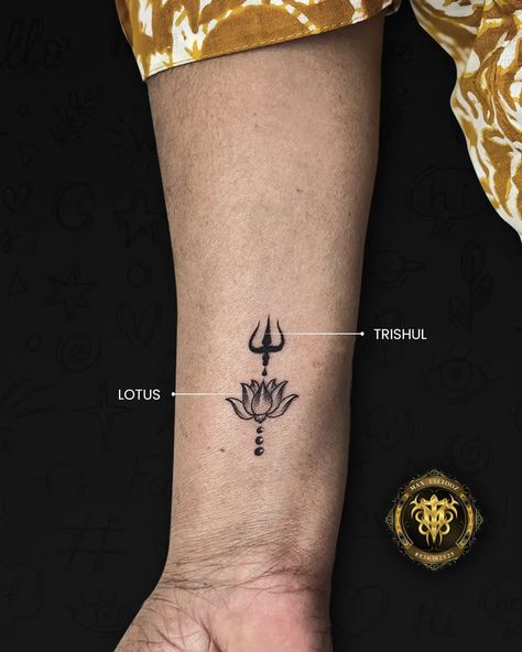 A symbol of balance: Trishul's energy and Lotus's purity! Tattoo magic by @maxtattoozsurat . . #trishultattoo #lotustattoo #tattooart #spiritualtattoo #maxtattooz #sacredsymbols #tattoosofinstagram #tattoovibes #tattooinspiration #trend Purity Tattoo, Minnie Tattoo, Symbol Of Balance, Trishul Tattoo Designs, Trishul Tattoo, Spiritual Tattoos, Lotus Tattoo, Sacred Symbols, A Symbol