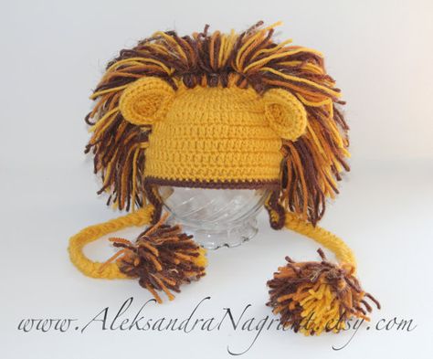 For your little Gryffindor       LION BABY HAT - photo prop - acrylic - Made To Order Childrens Scarf, Crochet Baby Costumes, Crochet Animal Hats, Lion Hat, Baby Hat Sizes, Lion Baby, Lion Costume, Crochet Lion, Baby Props