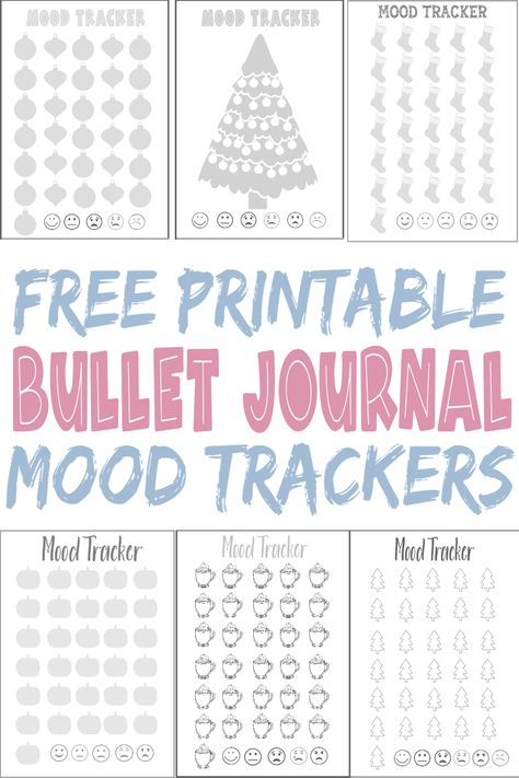 Free printable mood trackers for bullet journals! #Moodtracker #Bulletjournal #Freeprintables #Bulletjournalprintables