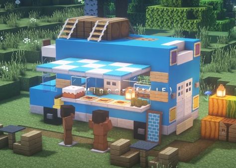 Minecraft Hot Dog Stand, Minecraft Dumpster Design, Minecraft Vendor Stalls, Stalls Minecraft, Minecraft Ticket Booth, Minecraft Food Truck, Minecraft Office Ideas, Minecraft Stores, Minecraft Market