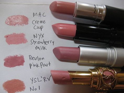 MAC creme cup lipstick DUPES! Mac Cream Cup Lipstick, Mac Creme Cup, Concealer Contour, Makeup Stuff, Nude Lipstick, Makeup Swatches, Makeup Obsession, Makeup Forever, Makati