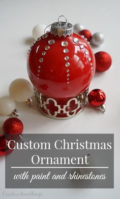 Thrifty Creative Living Customer Christmas Ornament with paint and rhinestones Fancy Ornaments, Paint Laminate Furniture, How To Paint Laminate, Homespun Christmas, Popsicle Stick Christmas Crafts, Rhinestone Ornaments, Laminate Furniture, Christmas Art Projects, Christmas Crafts For Toddlers