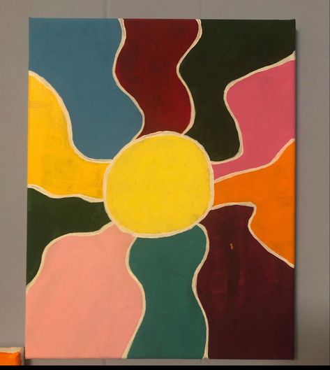 Aesthetic Acrylic Painting, 1960 Art, 1970s Aesthetic, Easy Acrylic Painting, Simple Acrylic Paintings, Artsy Fartsy, Original Art, 1970s, Acrylic Painting