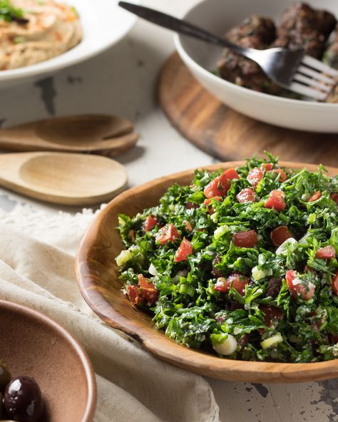 Paleo Tabouli (Gluten-Free, Paleo, Vegan, Whole30) - Whole Paleo Eats Wheat Substitute, Lamb Meatballs Greek, Cauliflower Hummus, Paleo Side Dishes, Raw Cauliflower, Lamb Meatballs, Paleo Vegan, Plum Tomatoes, How To Eat Paleo