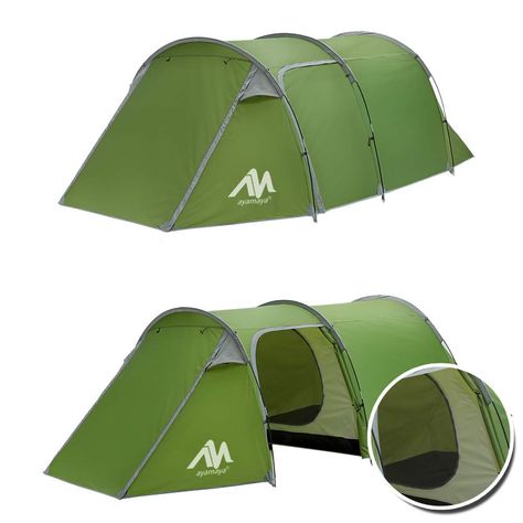 AmazonSmile : AYAMAYA Camping Tents 3-4 Person/Man/People with 2/Two Room [Bedroom + Living Room], Waterproof Double Layer [3 Doors] [4 Season] Easy Setup Large Family Tunnel Tent Shelter for Hiking Travelling : Sports & Outdoors Front Vestibule, Tent Footprint, 4 Season Tent, Tunnel Tent, Picnic Backpack, Inner Tents, Family Tent Camping, Camping Tents, Backpacking Tent