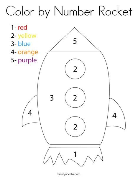 Color by Number Rocket Coloring Page - Twisty Noodle Color By Number Transportation, Color By Number Worksheets For Preschool, Color By Number For Preschool, Number By Color, Rocket Ship Coloring Page, Color By Numbers Preschool, 1st Grade Coloring Pages Free, Easy Color By Number For Preschool, Number Coloring Pages For Kids