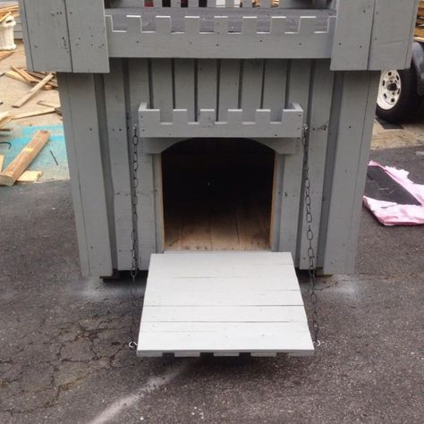 Pallet Dog Castle House Dog Castle, Decorating Terra Cotta Pots, Pallet Dog House, Spoiled Girl, Pallet Dog Beds, Goat Care, Farmhouse Trends, Vintage Milk Can, Pet Ideas