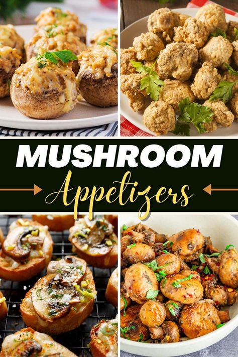 These mushroom appetizers are perfect for any party! From pizza to dip to stuffed mushrooms, everyone will go nuts for these tasty bites. Skewers Appetizers Cold, Mushroom Starter, Mushroom Starters, Mushroom Appetizer, Mushroom Appetizer Recipes, Mushroom Bites, Easter Appetizers Easy, Mushroom Recipes Healthy, Mushroom Appetizers