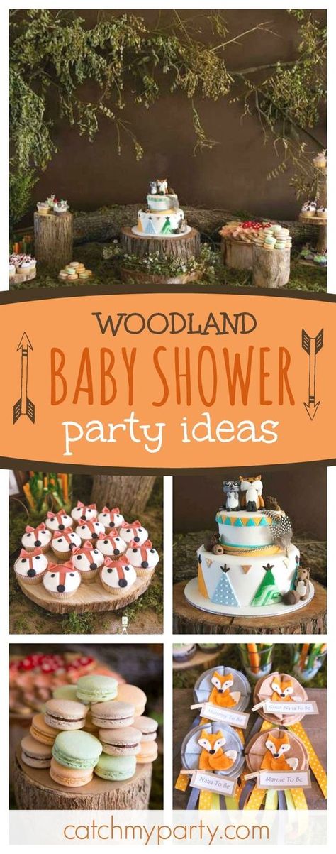 Don't miss this gorgeous Woodland Baby Shower. The fox cupcakes are so cute!! See more party ideas and share yours at CatchMyParty.com Fox Cupcakes, Woodland Party Ideas, Uppfostra Barn, Babyshower Party, Fox Baby Shower, Baby Shower Cakes For Boys, Fox Baby, Trendy Baby Shower Ideas, Baby Shower Woodland Theme