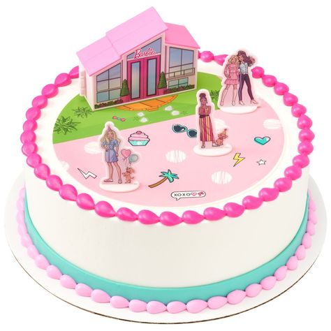 Barbie™ Dreamhouse Adventures Barbie Dream House Cake, Barbie Life In The Dreamhouse, Barbie Summer, House Cake, Birthday Places, Barbie Cake, Bakery Design, Barbie Life, Edible Cake Toppers