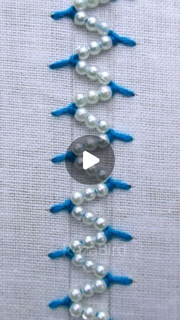 RozaBird on Instagram: "🔥 Beautiful beaded border design!
#viral #embroidery #satisfying #cute #tutorial #diy #useful #fb #easy #hand #content #handembroidery #handmade #fypシ゚ #support #trending #reelsfb #border #stitch #viralreels #reels #pearls #fbreels #beads" Tube Beads Work On Blouse, Bead Border Embroidery, Pearl Embroidery Designs Indian, Embroidery For Saree Border, Hand Embroidery For Saree Border, Border Design, Bead Designs, Beaded Embroidery, Hand Embroidery