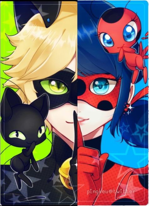 Ladybug Happy Birthday, Ladybug And Cat Noir Fanart, Ladybug E Catnoir, Catnoir And Ladybug, Miraculous Ladybug Kiss, Tikki Y Plagg, Chat Noir And Ladybug, Miraculous Fanart, Ladybug Art