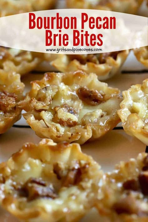 Pecan Brie, Southern Appetizers, Phyllo Cups, Brie Bites, Make Ahead Appetizers, Fingerfood Party, Best Appetizer Recipes, Brie Cheese, Recipes Appetizers And Snacks