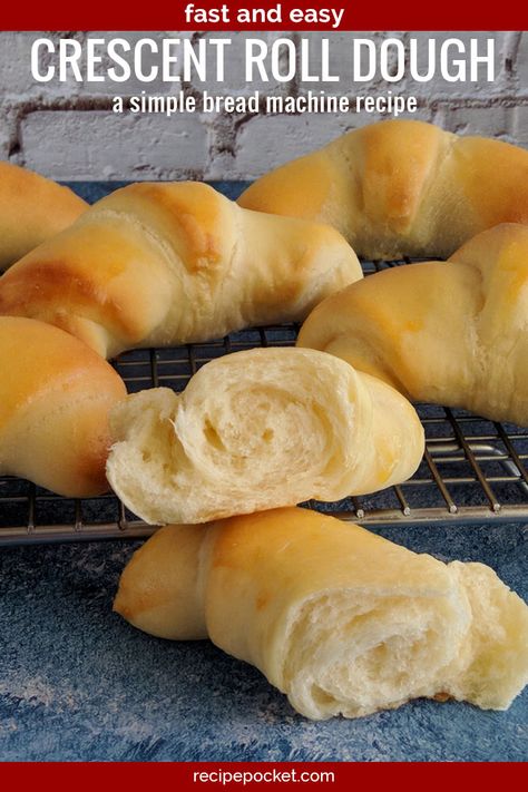 Crescent Roll Dough 13 Bread Machine Crescent Rolls, Cresent Roll Dough, Crescent Roll Dough Recipes, Brunch Treats, Roll Dough Recipe, Crescent Roll Recipes Dinner, Recipes Using Crescent Rolls, Homemade Crescent Rolls, Bread Machine Recipe