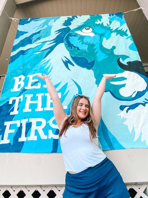 Alpha Delta Pi sorority banner #sorority #sororitybanner #adpi #rush #banner Philanthropy Banner, Sorority Banner Ideas, Paddy Murphy, Here Comes The Boom, Sorority Row, Alpha Delta Pi Sorority, Sorority Poses, Sorority Banner, Rush Week