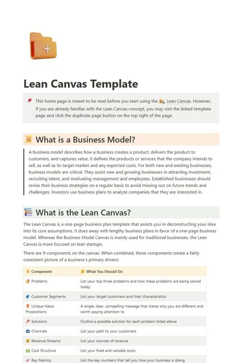 With this notion template make your startup business model in 20 minutes. This notion lean canvas model is a one-page business plan that replaces a lengthy & tedious one. It includes- a Lean canvas template, a Quick start guide, Lifetime updates & access. It is a quick, efficient & straightforward plan which is free to Download. Click now. 💊👇 Free Notion Templates, Lean Canvas, One Page Business Plan, Startup Business Plan Template, Canvas Template, Template Notion, Lean Startup, Startup Business Plan, Small Business Organization