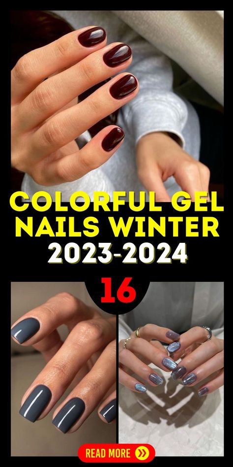 Elevate your nail game this winter with a captivating range of colorful gel nails for winter 2023-2024. Dive into the realm of 2023 color trends and stay ahead of the curve by exploring the colors set to define 2024. Whether you opt for a solid color to make a strong statement or venture into creative color ideas, these gel nails are your canvas for self-expression and staying on-trend throughout the season Colorful Gel Nails, Gel Nails Winter, January Nail Colors, Holiday Nail Colors, Nail Polish Colors Winter, Christmas Nail Colors, Popular Nail Colors, New Nail Trends, Winter Manicure