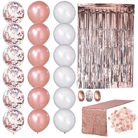 Tiffanys Birthday Party, Rose Gold Party Decorations, Rose Gold Table Runner, Wedding Strawberries, Rose Gold Table, Rose Gold Party Decor, Gold Table Runners, Bridal Shower Planning, Gold Party Decorations