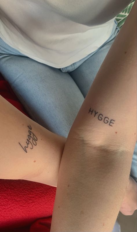 Norwegian Words Tattoo, Hygge Tattoo Ideas, Fika Tattoo, Hygge Tattoo, Denmark Tattoo, Micro Tattoo, Tattoos Inspo, Nordic Tattoo, Word Tattoos