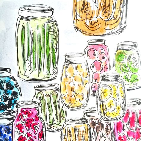 I don't know how to can anything. I just draw it. #canning #sketchbook #foodillustration #illustration Food Illustrations, I Don't Know, Food Food, Decorative Jars, Print Patterns, Sketch Book, Canning, On Twitter, Twitter