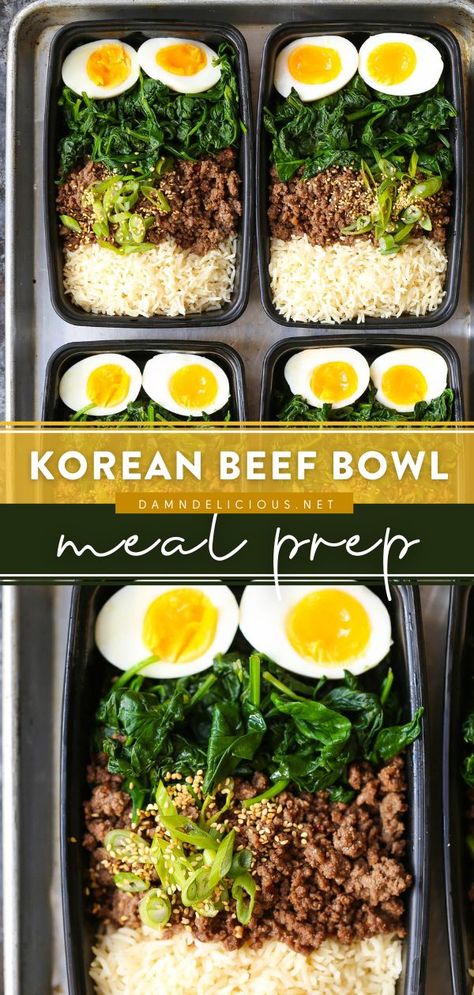 Beef Bowl Meal Prep, Bowl Meal Prep, Korean Beef Bowl, Beef Bowl, Meal Prep Lunch, Prep Lunch, Beef Bowls, Healthy Lunch Meal Prep, Dinner Meal Prep