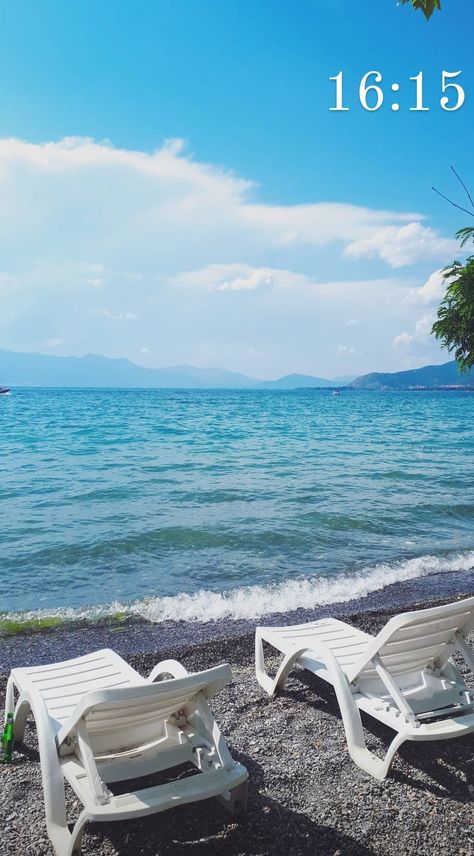 #ohrid #macedonia #lakeohrid #yugoslavia #europe #discover #travel #wanderlust #beach #swim Struga Macedonia Beach, Macedonia Ohrid, Ohrid Macedonia, Summer 3, Beach Swim, Travel Wanderlust, Macedonia, Dream Vacations, Sun Lounger