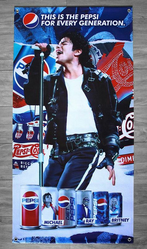 Vintage Pepsi Ads, Pepsi Advertisement, Coke Aesthetic, Facts About Michael Jackson, Coca Cola Wallpaper, Cola Wars, Coca Cola Mini, Pepsi Ad, Pepsi Max