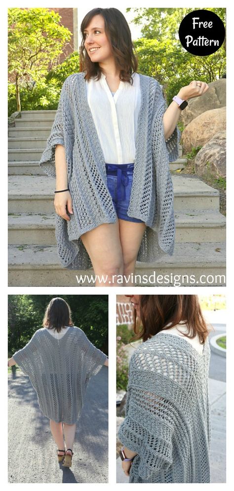 Walkiria Kimono Cardigan Free Knitting Pattern #freeknittingpattern #knittingpattern #kimonofreepattern Knit Kimono Pattern Free, Kimono Pattern Free, Knit Clothes, Scarf Knitting, Crochet Shawls, Knitting Needles Sizes, Kimono Pattern, Crochet Cardigan Pattern, Cardigan Pattern