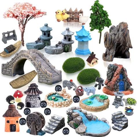 PRICES MAY VARY. Specially designed for zen sand garden: ENRICH your Desktop Zen Garden ideas with this variegate miniature set of the classical real size Japanese Zen Garden. Wide Application: the fairy garden figurines set is ideal for miniature gardens, miniature figurines, micro landscapes, terrarium decor and plant decorations; It can also be applied as pot decoration, cake decoration, home decoration, theme party accessories and so on. It is a PERFECT GIFT for every owner of Mini Zen Garde Desktop Zen Garden, Zen Sand Garden, Miniature Zen Garden, Garden Fairies Figurines, Mini Zen Garden, Fairy Garden Kit, Small Front Porch, Japanese Zen Garden, Garden Figurines