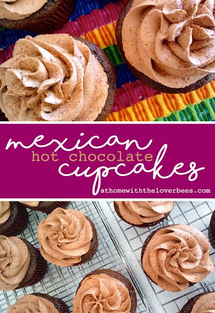 Mexican Hot Chocolate Frosting, Mexican Potluck Desserts, Chocolate Abuelita Cupcakes, Mexican Chocolate Frosting, Mexican Inspired Cake Flavors, Mexican Flower Cupcakes, Mexican Flavored Cupcakes, Mexican Chocolate Cupcakes, Mazapan Cupcakes