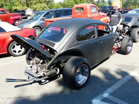 Hot Rod VW Chevy Rat Rod, Vw Rat Rod, Volkswagon Van, Vw Baja, Rat Rod Cars, Vw Ideas, Green Beetle, Vw Engine, Baja Bug