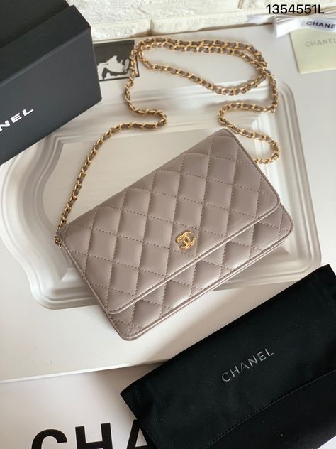 Chanel Wallet Bag, Chanel Leather Bag, Chanel Bag Aesthetic, Wallet On Chain Chanel, Chanel Chain Wallet, Chanel Chain Bag, Chanel Wallet On Chain, Chanel Woc, Trendy Purses