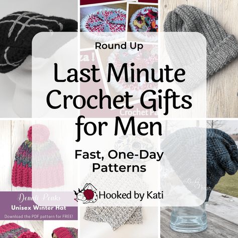 Here are some awesome, speedy crochet patterns for the men in your life. These will take you one day or less to complete. They are from some of your favorite designers, in no particular order.  Continue reading Last-Minute Crochet Gifts for Men at Hooked by Kati. Crocheted Gifts For Men, Crochet Items For Men, Crochet Gifts For Men, Diy Crochet Gifts, Small Crochet Gifts, Quick Crochet Gifts, Crochet Men, Diy Gifts For Men, Crochet Christmas Gifts