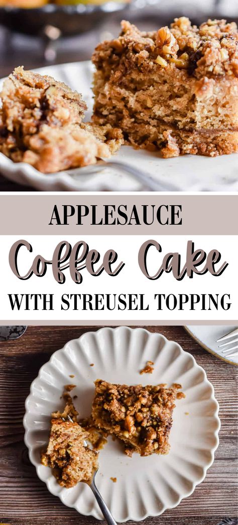 Applesauce Streusel Cake, Coffee Cake With Applesauce, Applesauce Coffee Cake Recipes, Dessert With Applesauce, Apple Sauce Coffee Cake, Applesauce Dessert Recipes, Applesauce Coffee Cake, Recipe Using Applesauce, Whole Food Desserts