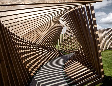 EKKO by Thilo Frank Timber Architecture, Sound Installation, Wood Architecture, Wooden Structure, Timber Structure, Organic Architecture, Shade Structure, Architectural Inspiration, Land Art