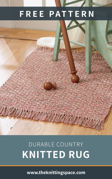 Knitting A Rug, Knitted Rug Pattern, Knitting Patterns Home Decor, Knitting Pattern Rug, Rug Knitting Pattern, Knitting Household Items, Selling Knitted Items, Home Knitting Projects, Knit Household Items