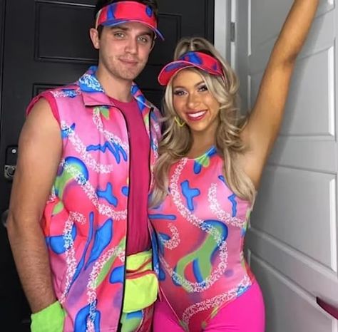 Barbie Bodysuit Outfit, Malibu Barbie Halloween Costume, 90s Party Outfit Costume Ideas, Barbie Couple Costume, 90 Theme Outfit, Barbie Birthday Party Outfit, Malibu Barbie Costume, 80s Barbie Costume, Barbie And Ken Costume Couple