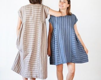 Gather Dress, Sewing Club, Dress Pdf Pattern, Gathered Dress, Gathered Sleeves, Dress Sewing Pattern, Linen Shop, Types Of Dresses, Sweater Pattern