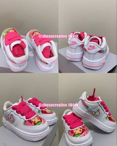 Strawberry Shortcake Birthday, Strawberry Shortcake Cake, God Baby, Strawberry Shortcake Party, Vintage Kids Clothes, 1st Birthday Party Decorations, Air Force 1s, Strawberry Party, First Birthday Party Themes