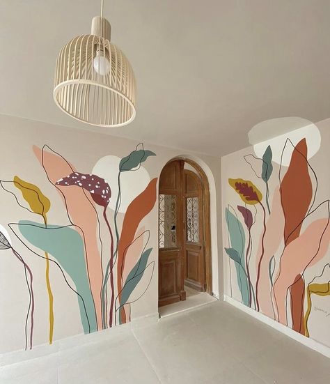 Girly Mural, Restaurant Wall Painting Ideas, Painting On A Wall, Indoor Mural, Wall Murals Diy, Interior Murals, Abstract Wall Painting, Diy Wall Painting, Wall Painting Decor